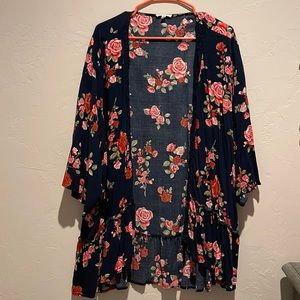 Maurices navy floral kimono plus size 3